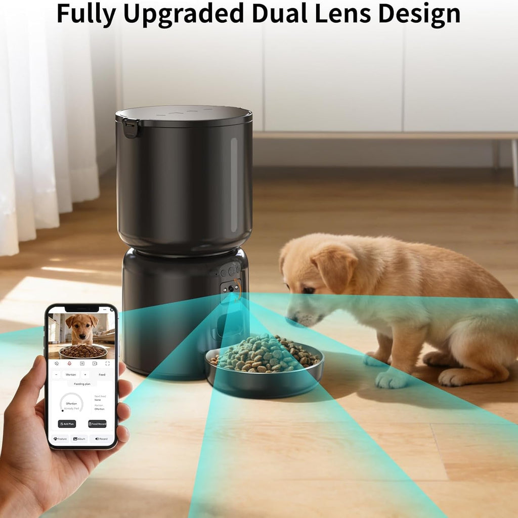 Tajrah Cat Feeder and Water Fountain Set HD Camera WiFi App 4L Feeder 2.2L Fountain