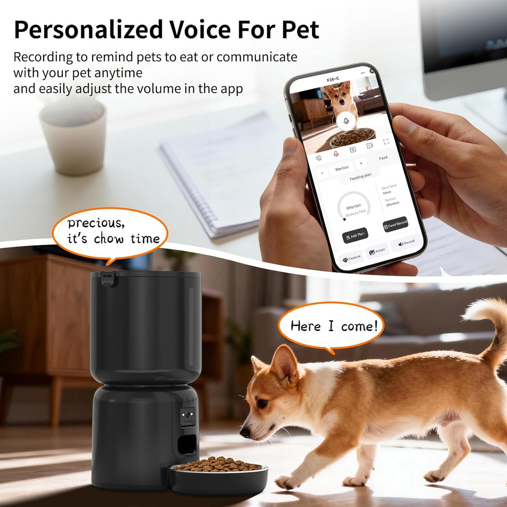 Tajrah Cat Feeder and Water Fountain Set HD Camera WiFi App 4L Feeder 2.2L Fountain