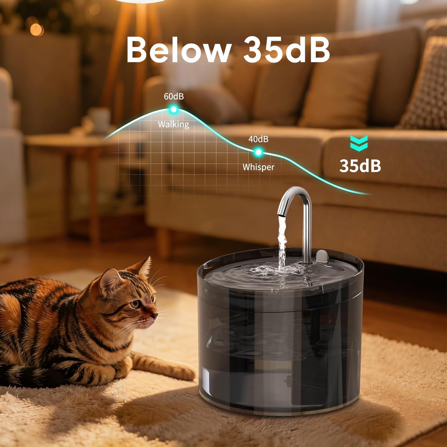 Tajrah Cat Feeder and Water Fountain Set HD Camera WiFi App 4L Feeder 2.2L Fountain