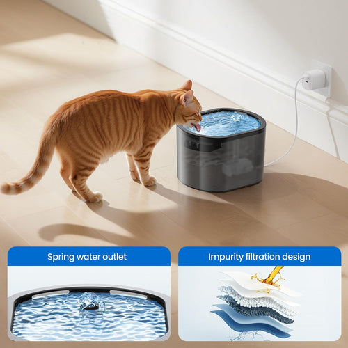 Tajrah 3L Cat Feeder and 2.5L Water Fountain Set WiFi App Voice Recorder No Camera