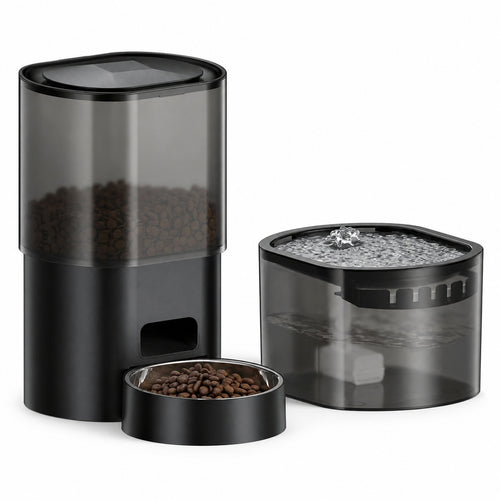 Tajrah 3L Cat Feeder and 2.5L Water Fountain Set WiFi App Voice Recorder No Camera Tajrah
