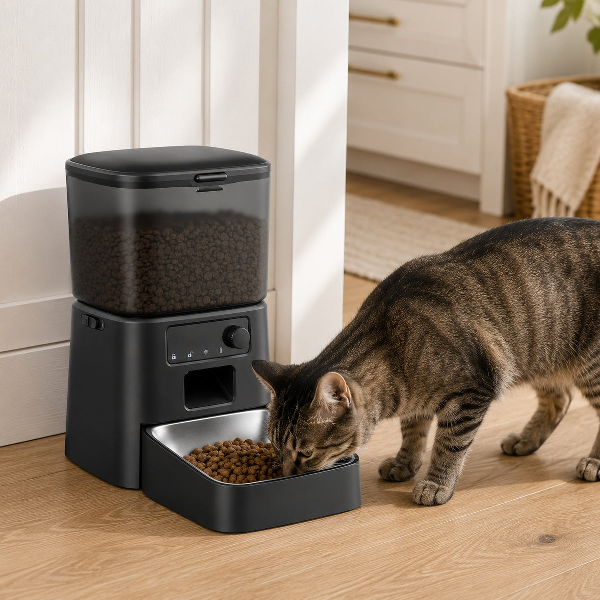 Tajrah 4L Automatic Cat Feeder WiFi App Portion Control No Camera Dual Power Type-C Tajrah