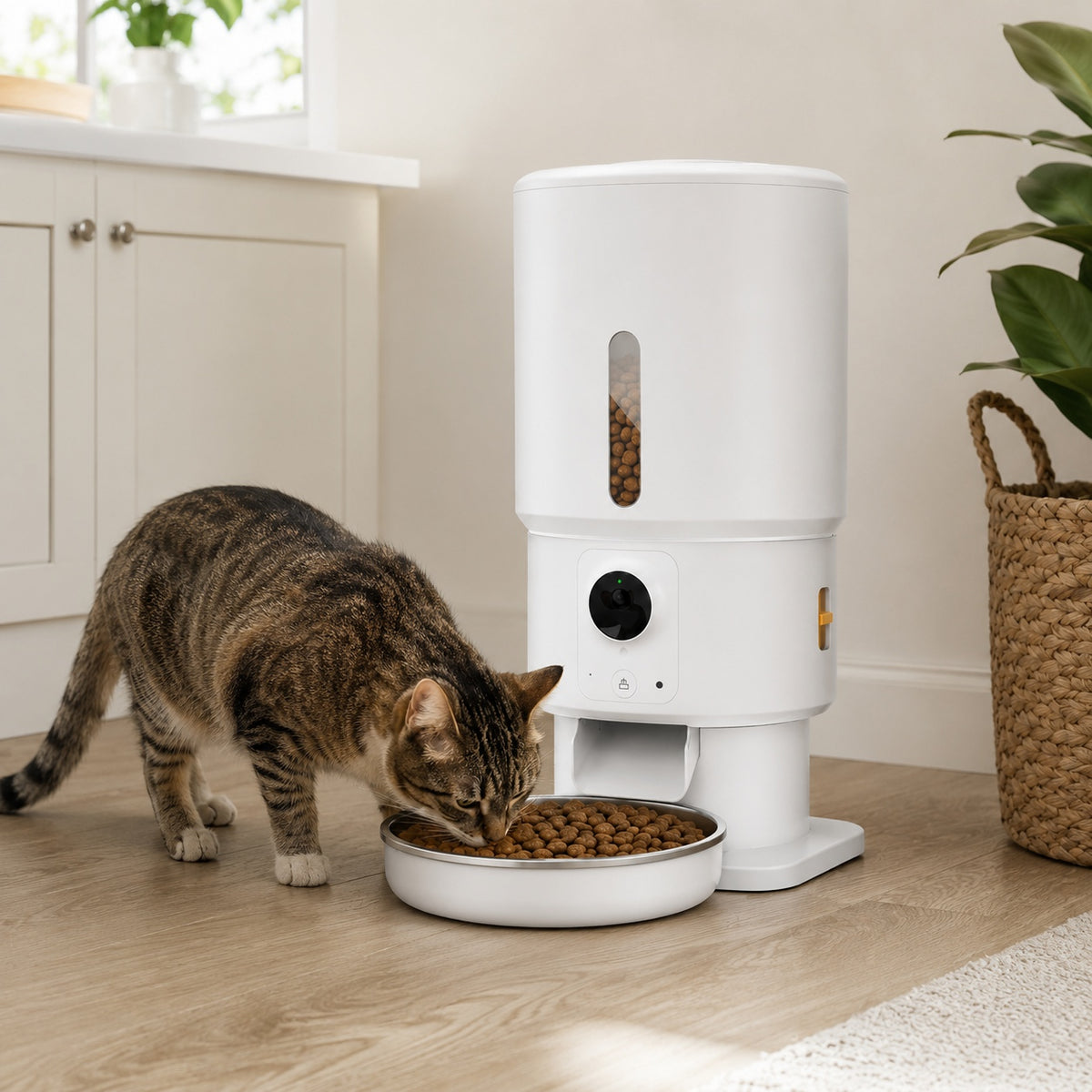 Tajrah 5L Automatic Cat Feeder 1080P HD Camera WiFi App Two Way Audio Timed Dispenser Tajrah