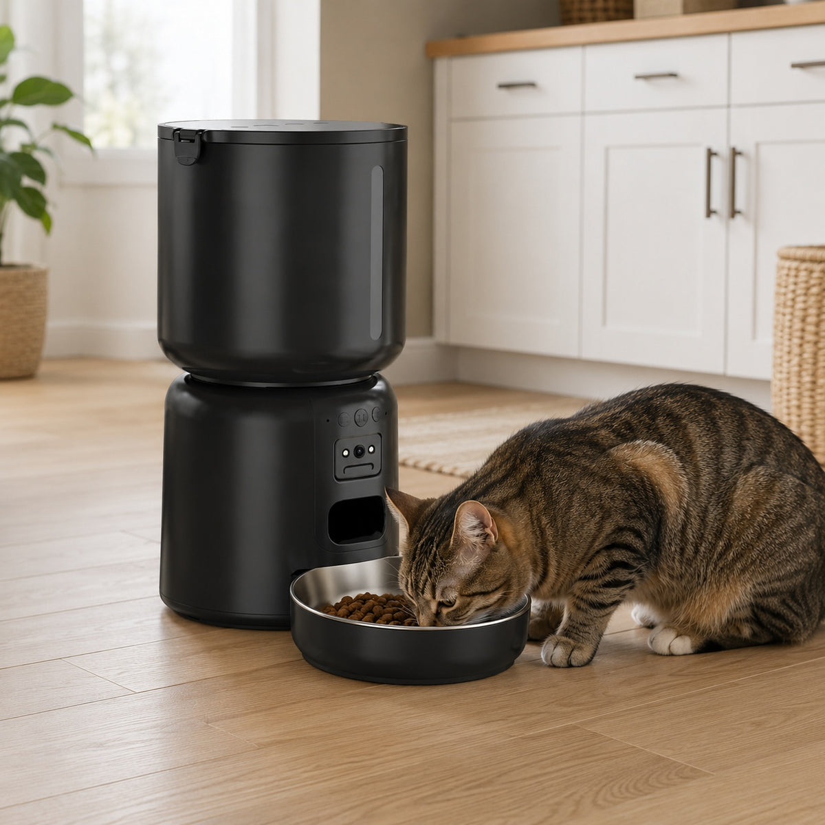Tajrah Cat Feeder and Water Fountain Set HD Camera WiFi App 4L Feeder 2.2L Fountain Tajrah
